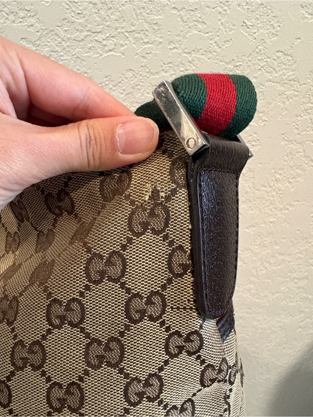 Gucci Beige Brown GG Canvas Shoulder Bag with Sherry Line - Picture 11 of 16